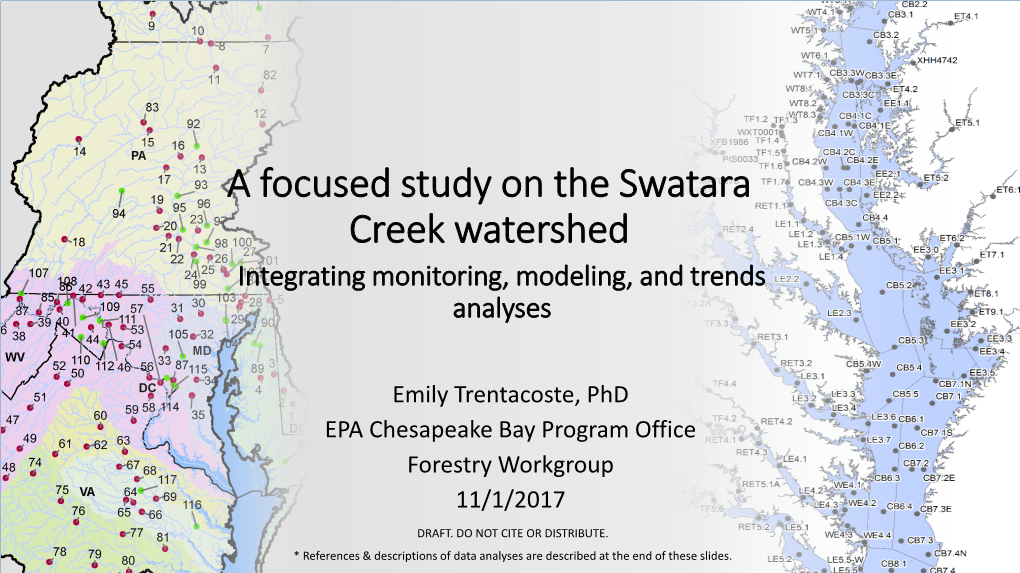 A Focused Study on the Swatara Creek Watershed Integrating Monitoring, Modeling, and Trends Analyses