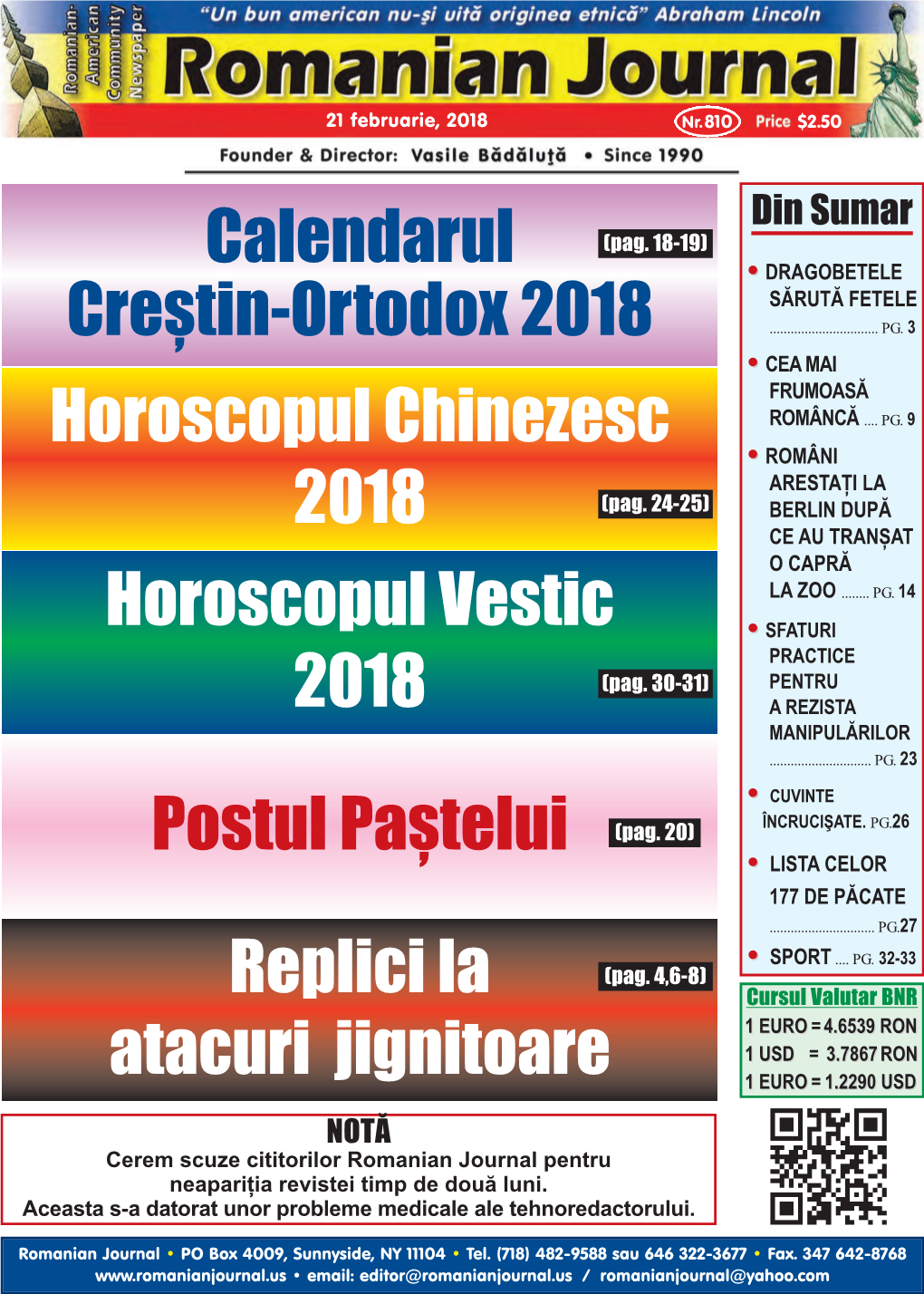 Calendarul Creștin-Ortodox 2018 Horoscopul Chinezesc 2018 Horoscopul Vestic 2018 Postul Paștelui Replici La Atacuri Jignitoar