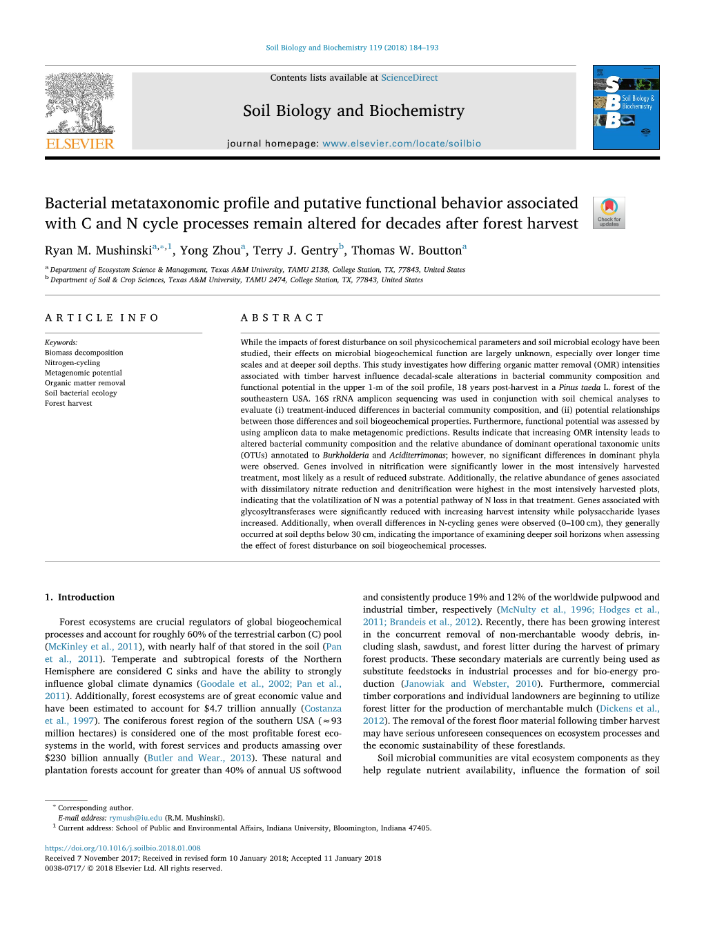 Bacterial Metataxonomic Profile and Putative Functional Behavior