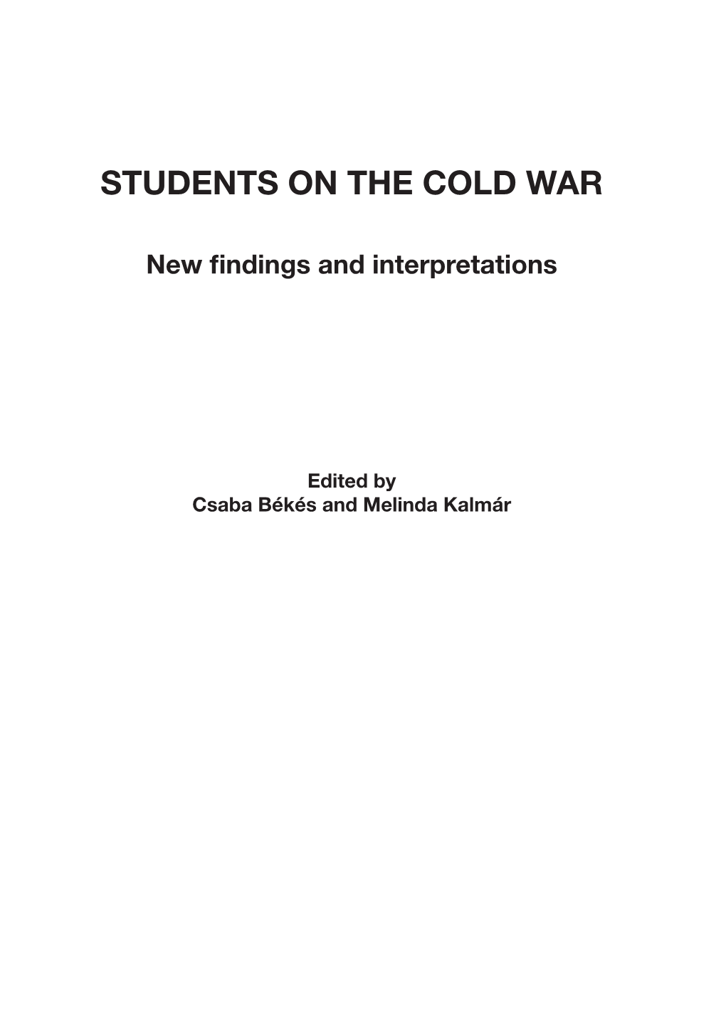 Students on the Cold War