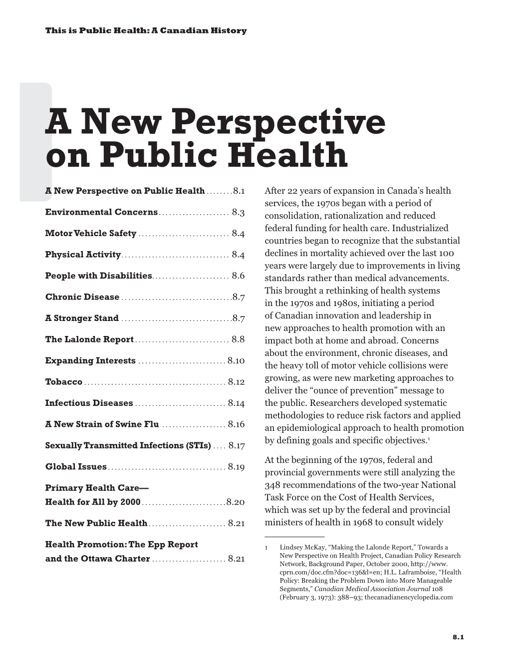 A New Perspective on Public Health