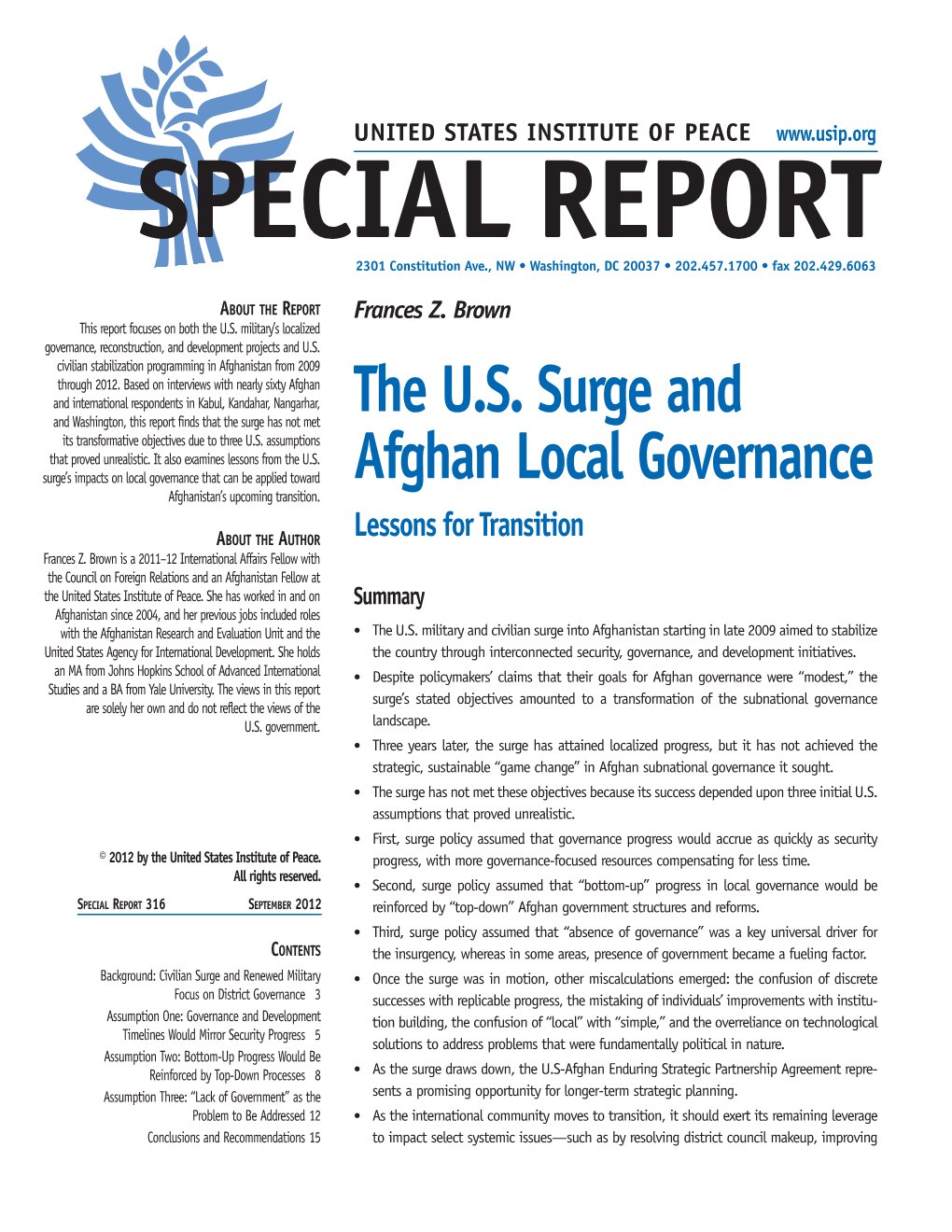 The U.S. Surge and Afghan Local Governance