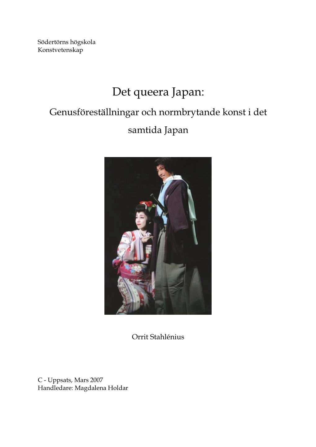 Det Queera Japan: Genusföreställningar Och Normbrytande Konst I Det Samtida Japan