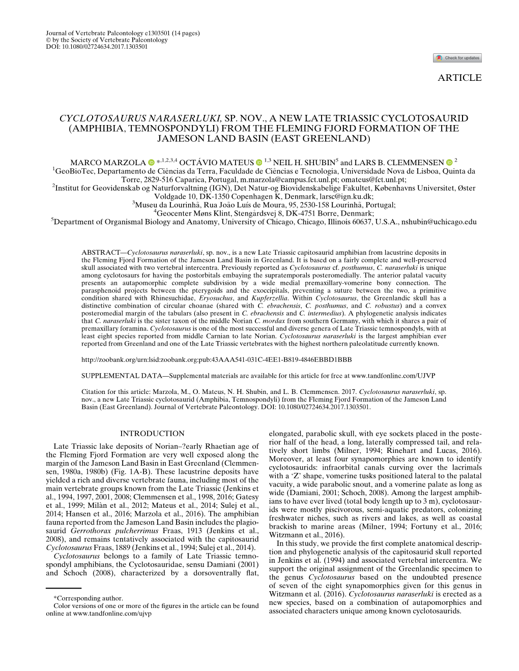 Marzola Et Al 2017 Cyclotosaurus Greenland