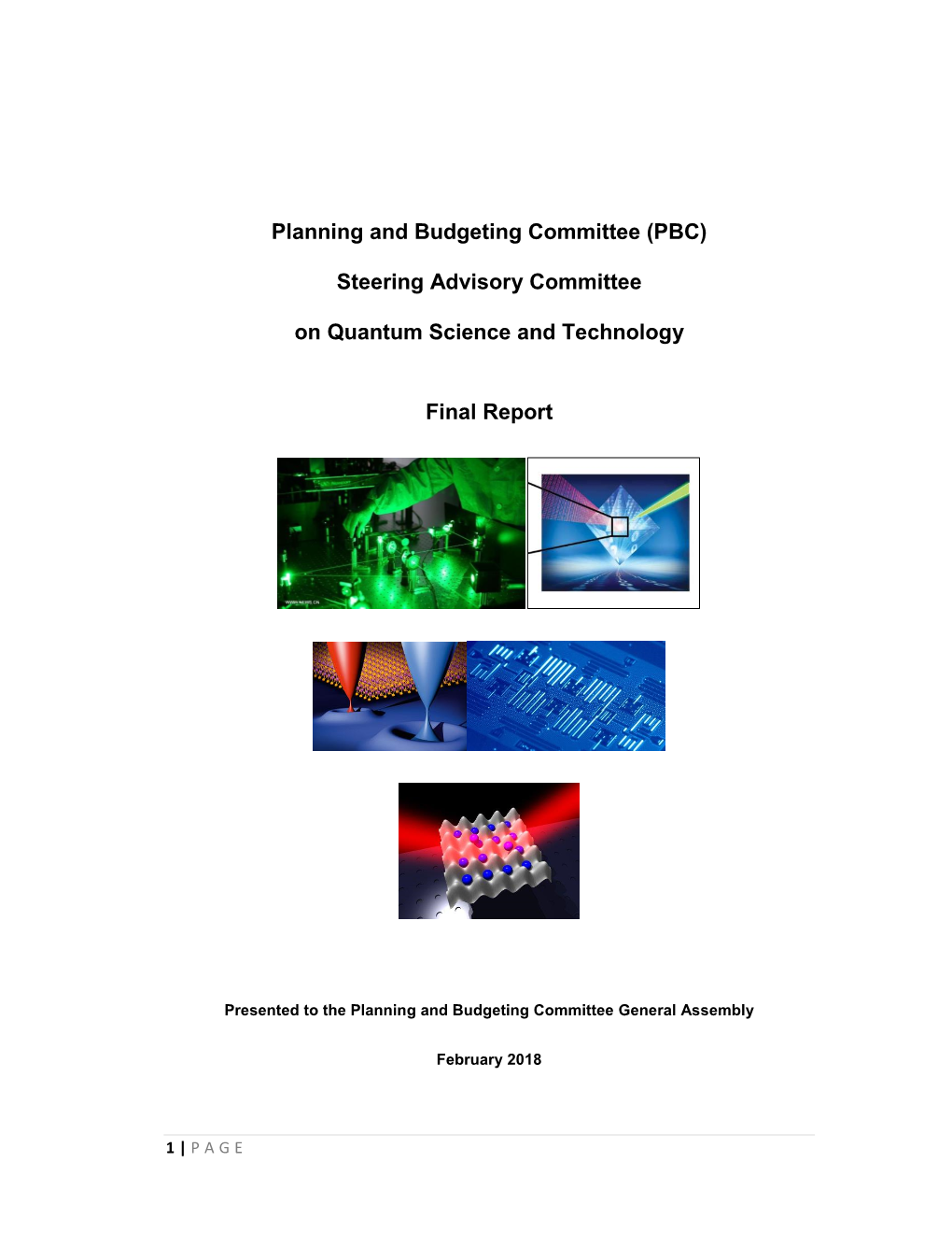 (PBC) Steering Advisory Committee on Quantum Science And