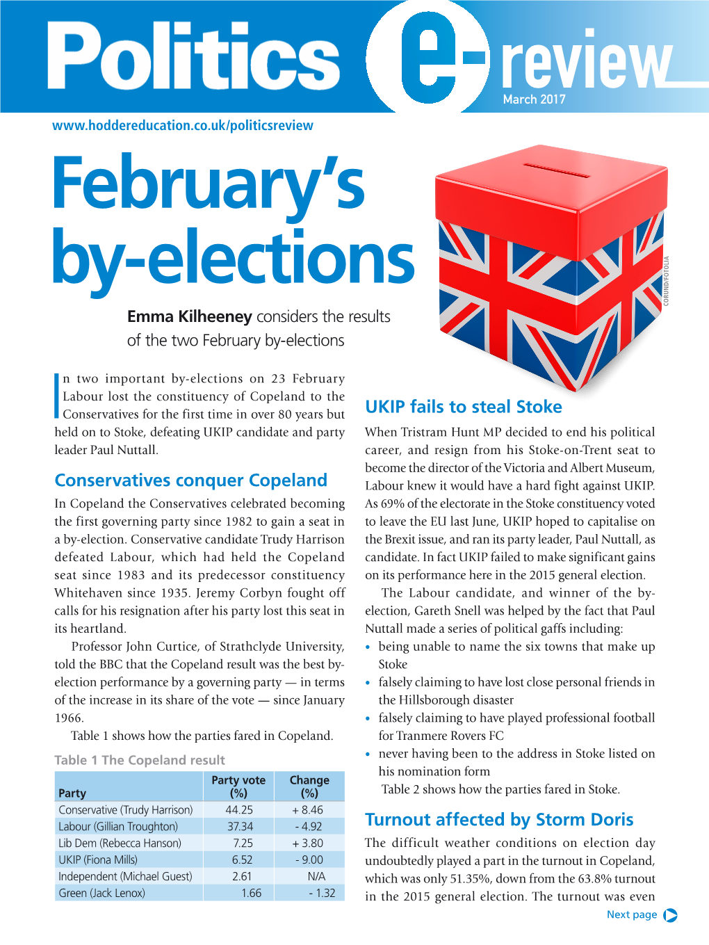 E-Review: February's By-Elections
