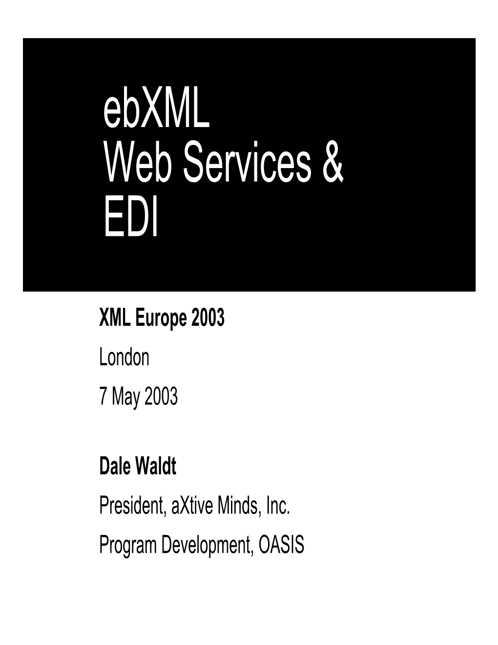Ebxml Web Services &