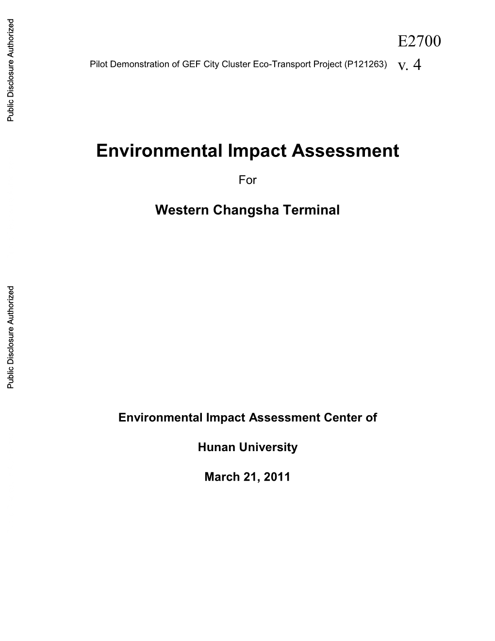 Environmental Impact Assessment