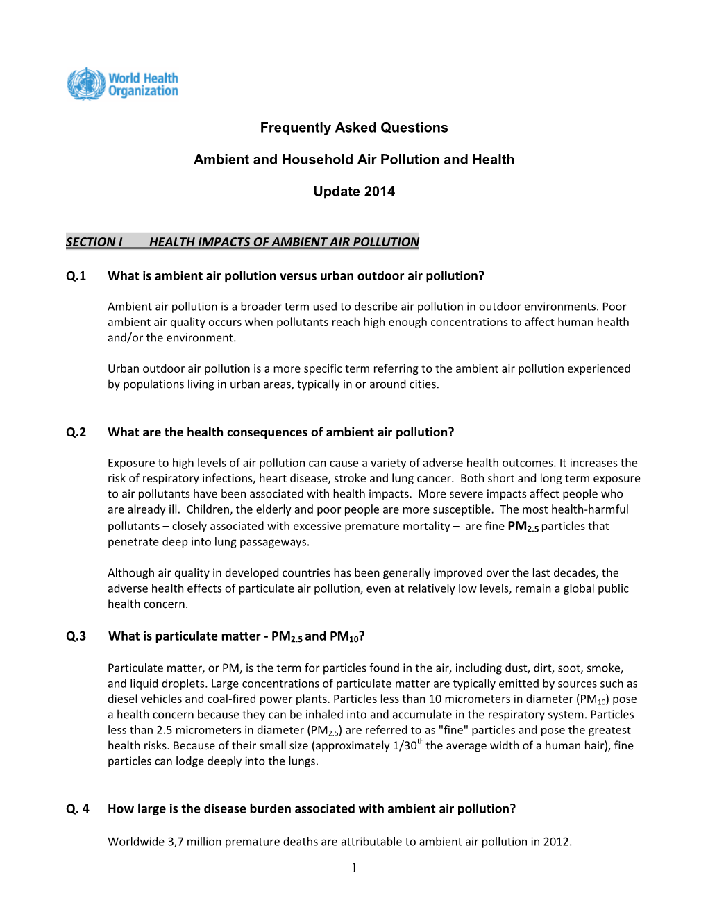 Ambient and Household Air Pollution and Health