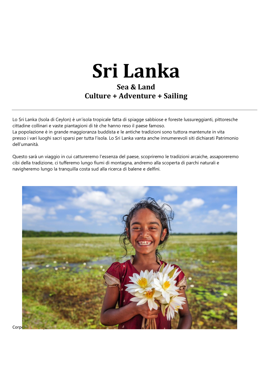 Sri Lanka Sea & Land Culture + Adventure + Sailing 17 – 26 Gennaio 2020