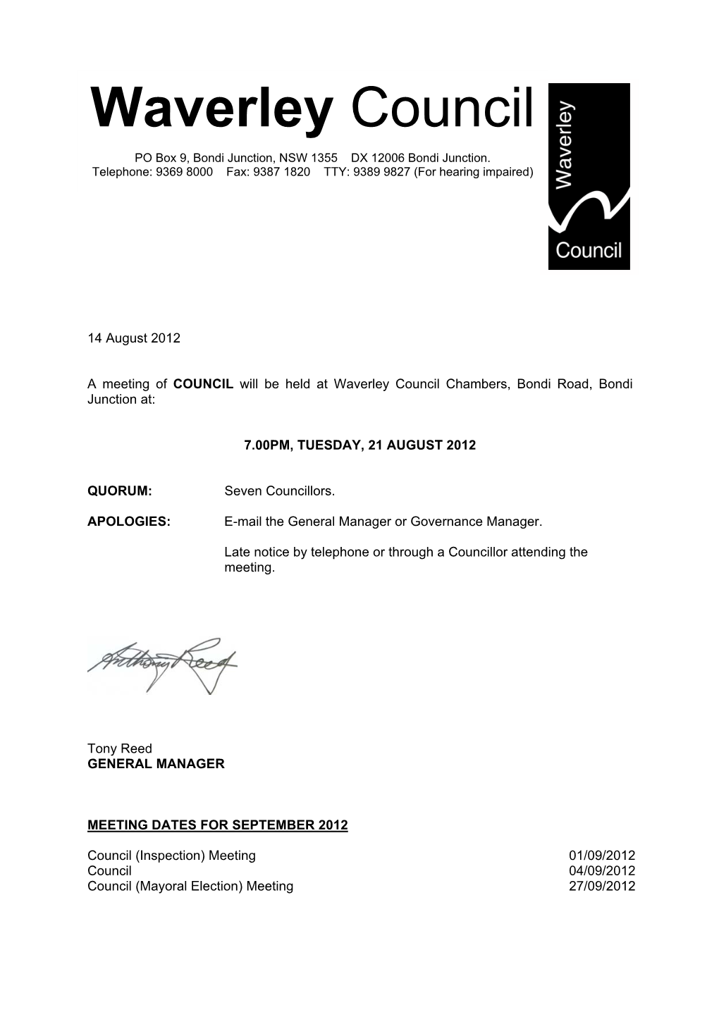 Waverley Council Audit-In-Confidence