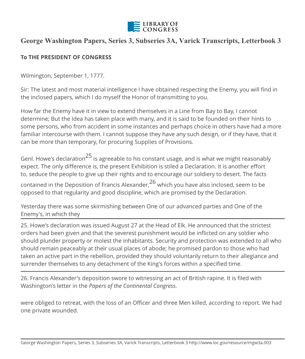 George Washington Papers, Series 3, Subseries 3A, Varick Transcripts, Letterbook 3