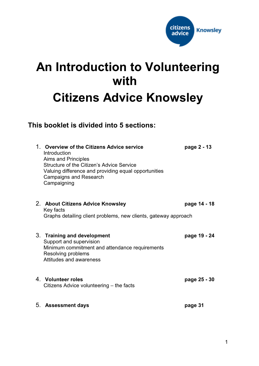 An Introduction to Volunteering with Citizens Advice Knowsley