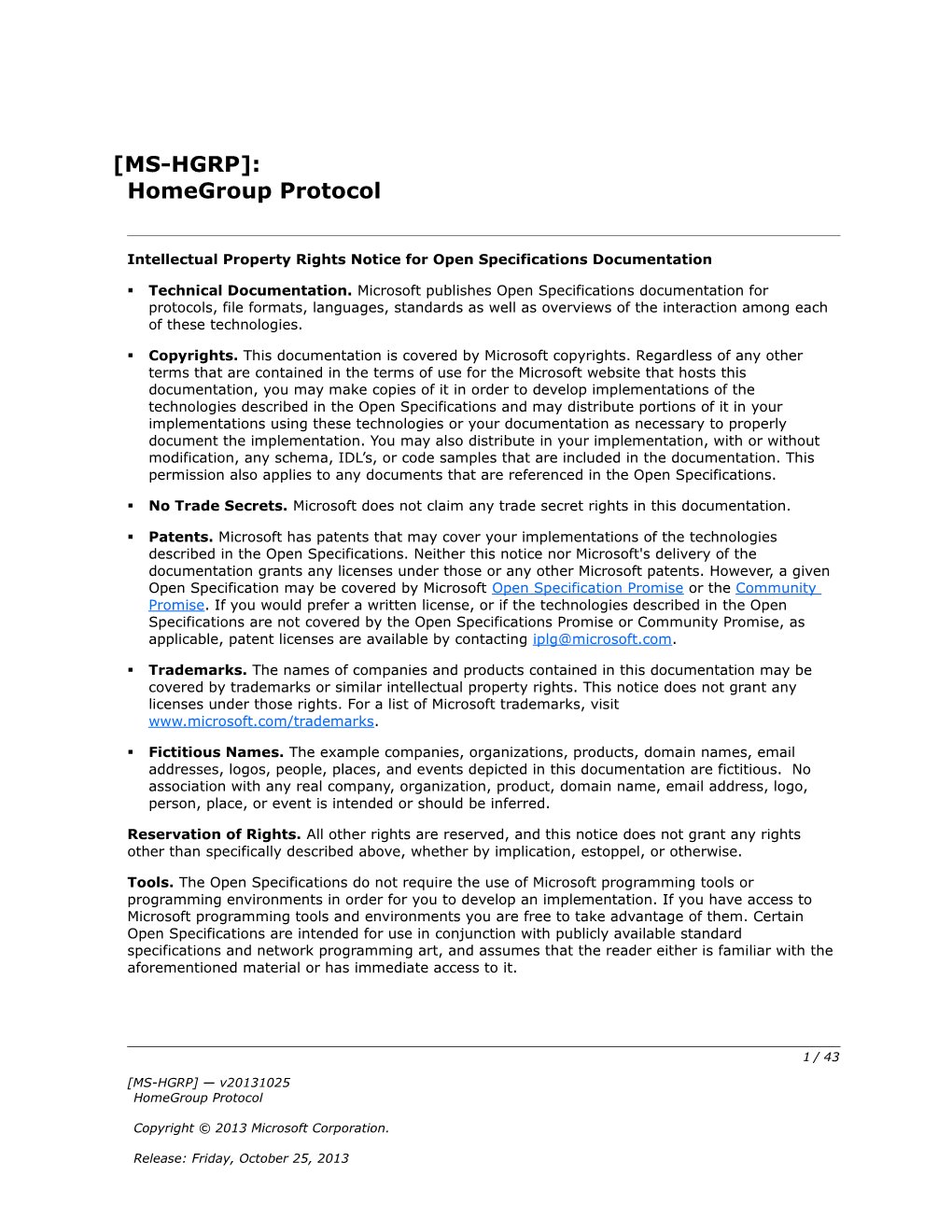 Intellectual Property Rights Notice for Open Specifications Documentation s69