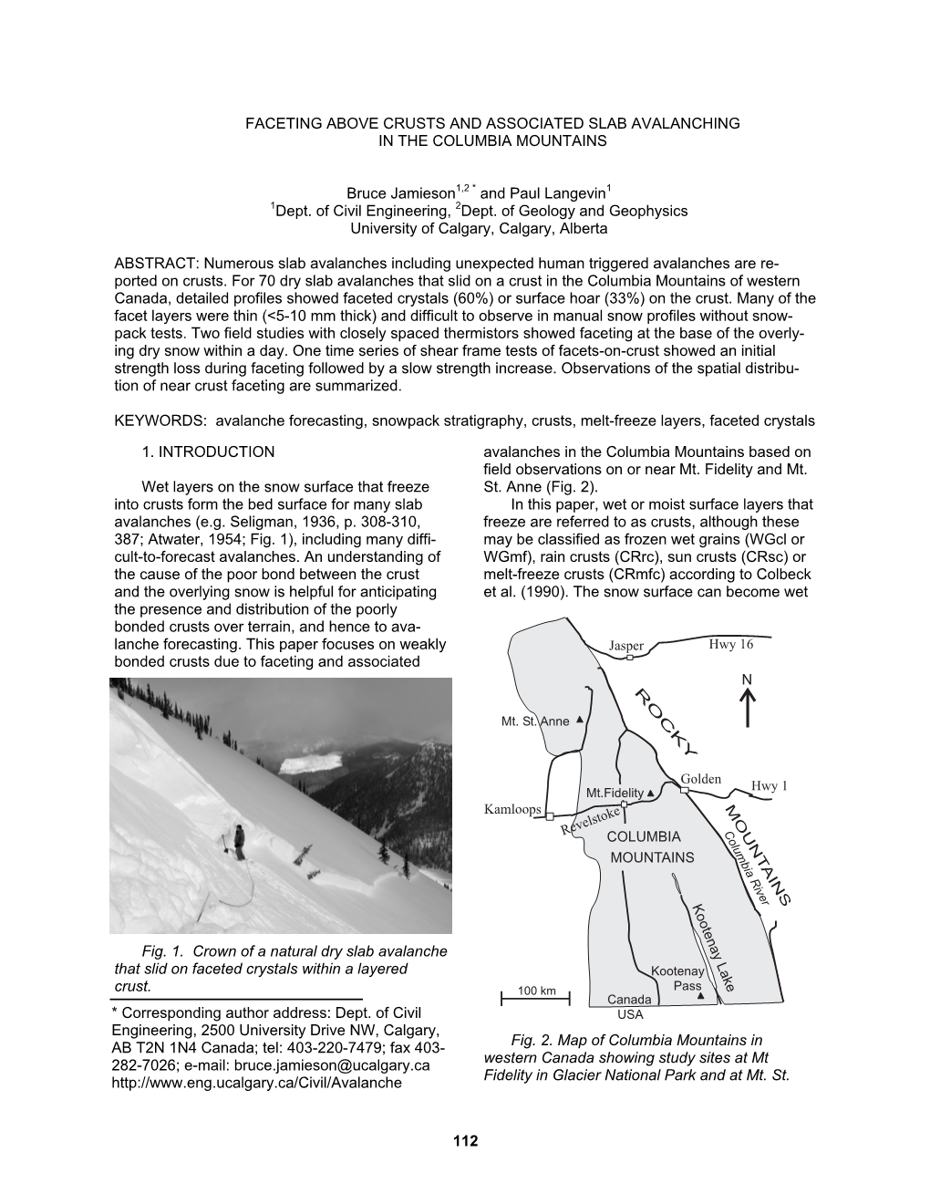 Faceting Above Crusts and Associated Slab Avalanching in the Columbia Mountains