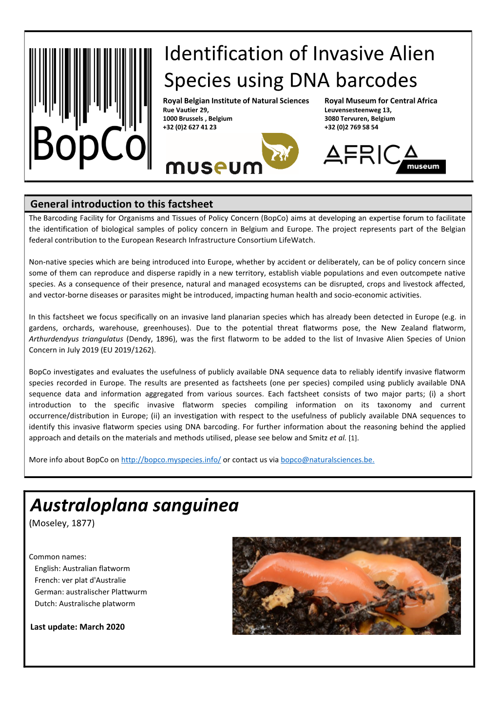 Identification of Invasive Alien Species Using DNA Barcodes