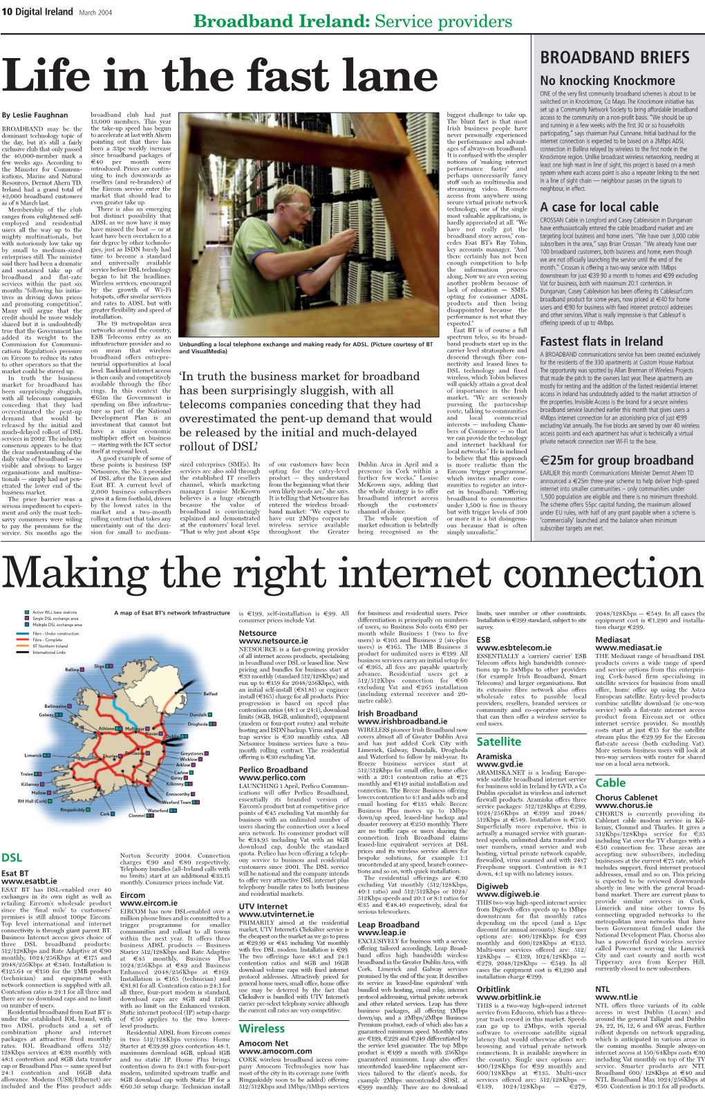 Life in the Fast Lane ONE of the Very First Community Broadband Schemes Is About to Be Switched on in Knockmore, Co Mayo