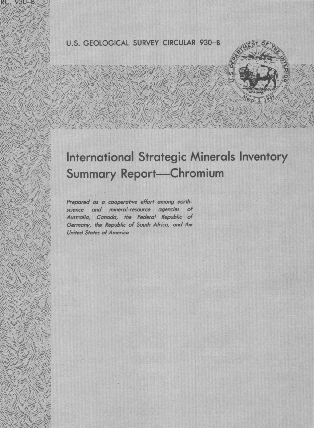 International Strategic Minerals Inventory Summary Report-Chromium