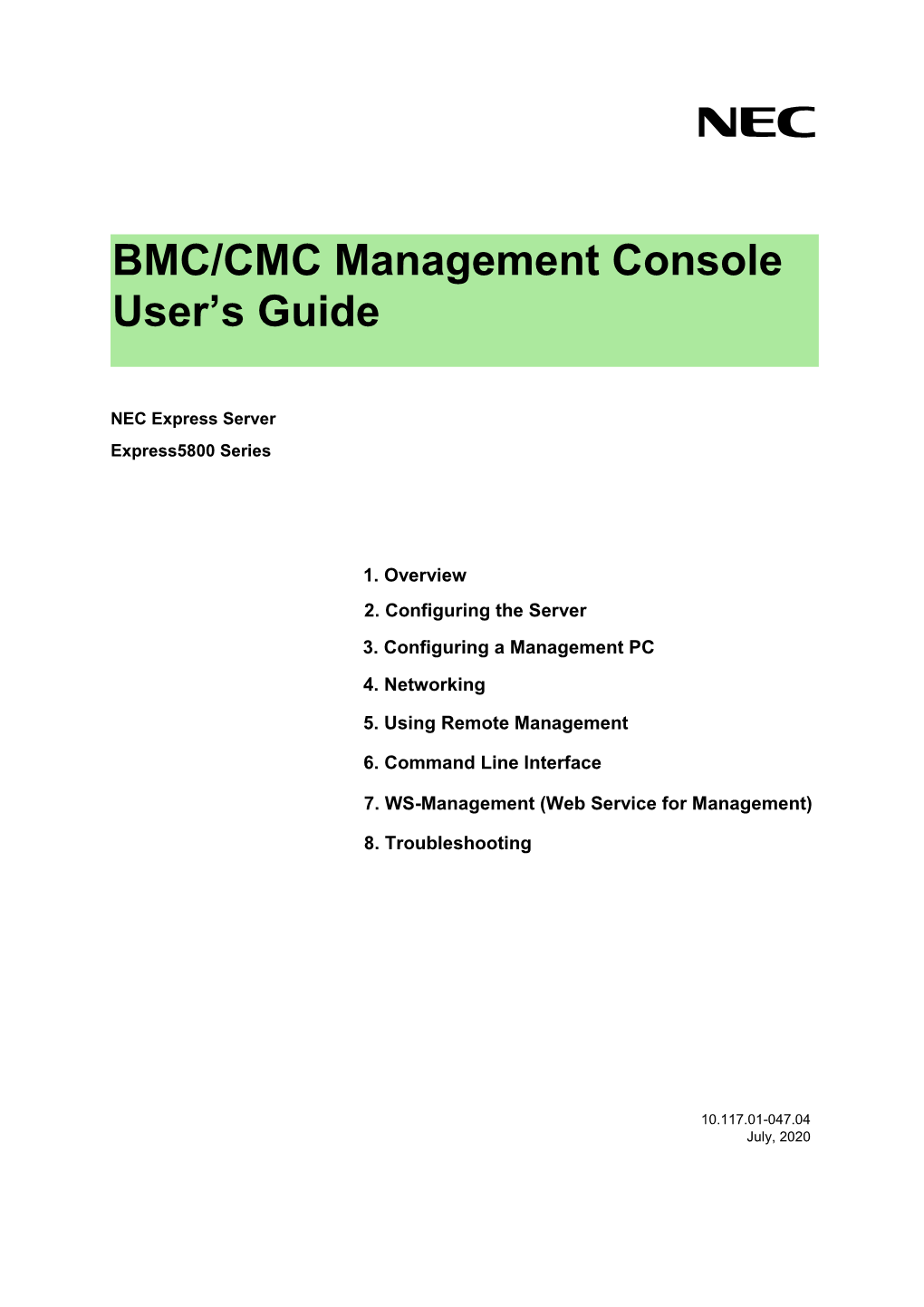 BMC/CMC Management Console User's Guide