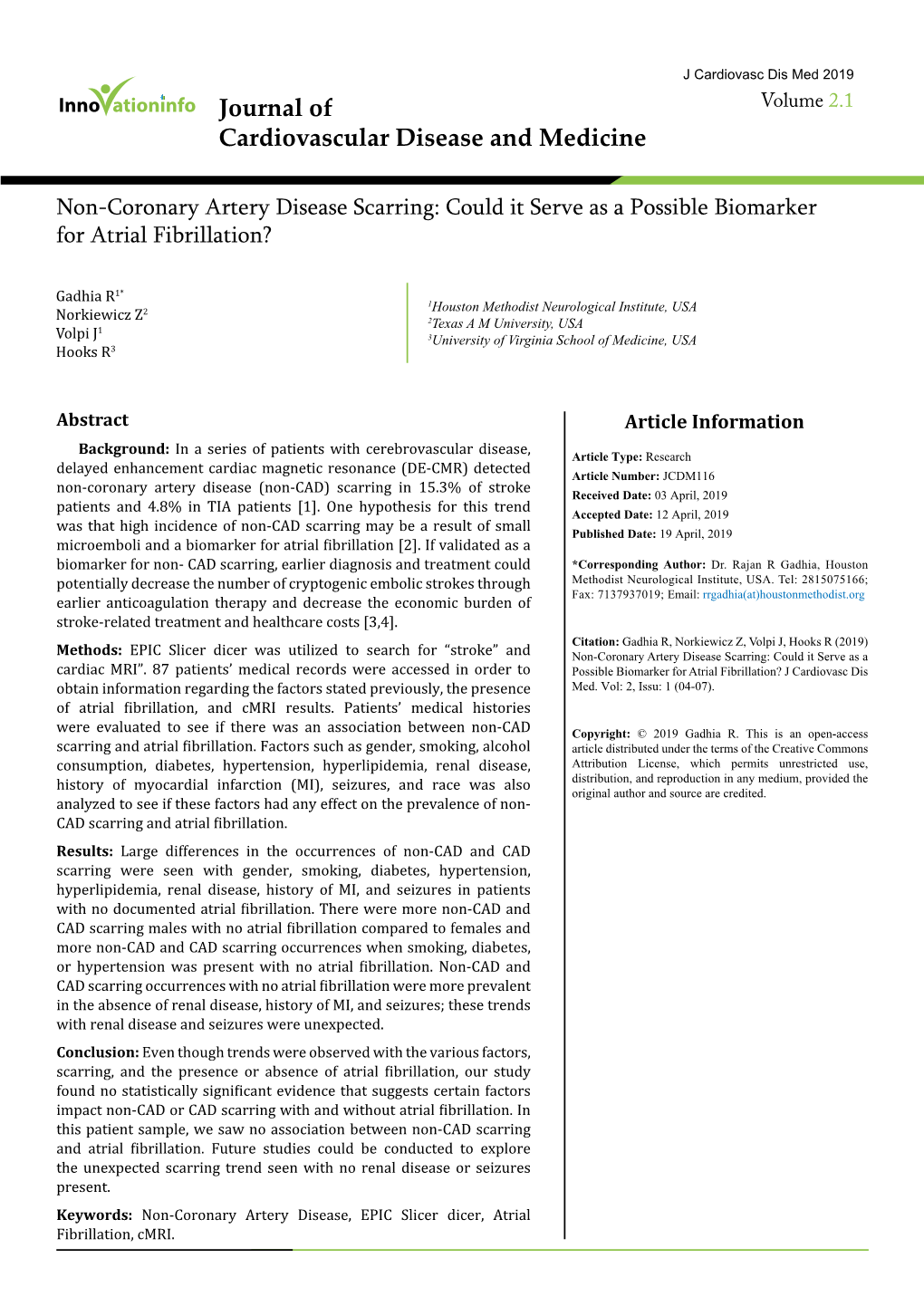 Non-Coronary Artery Disease Scarring: Could It Serve As a Possible Biomarker for Atrial Fibrillation?