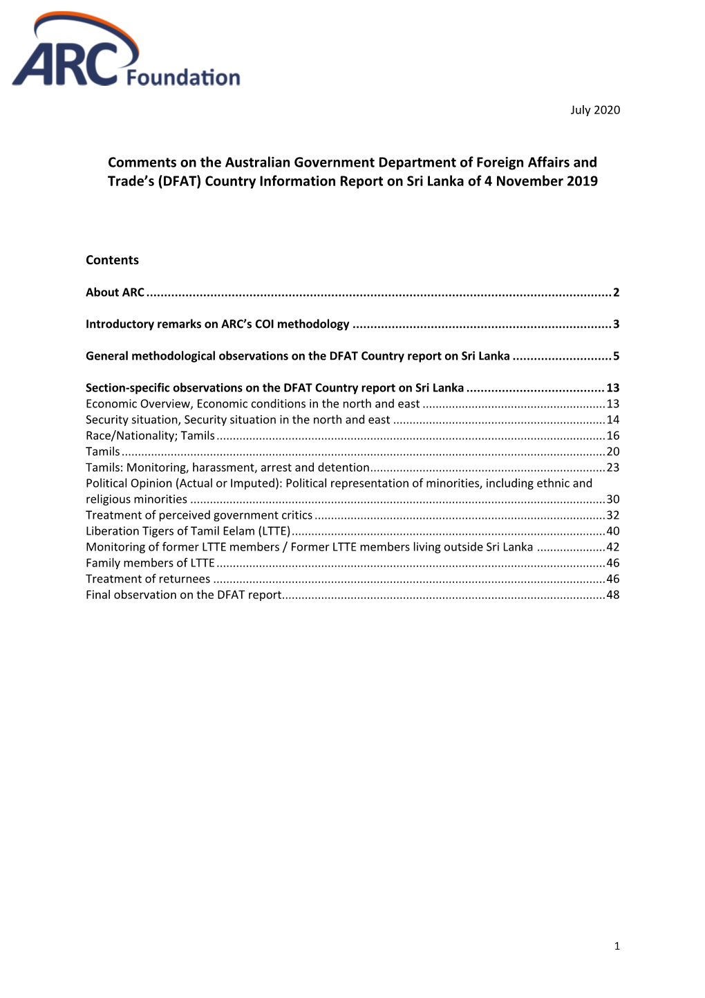 (DFAT) Country Information Report on Sri Lanka of 4 November 2019