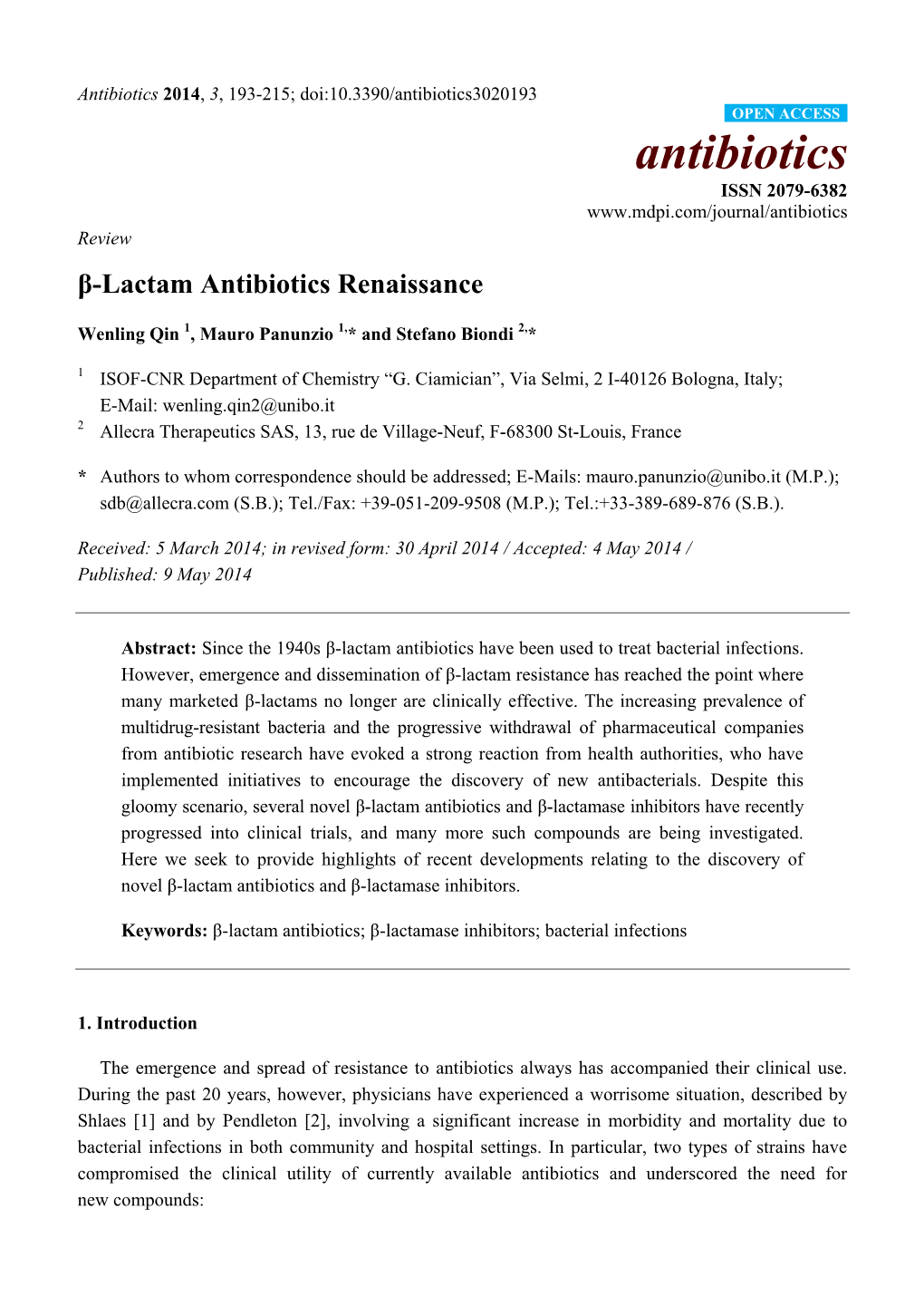 Β-Lactam Antibiotics Renaissance