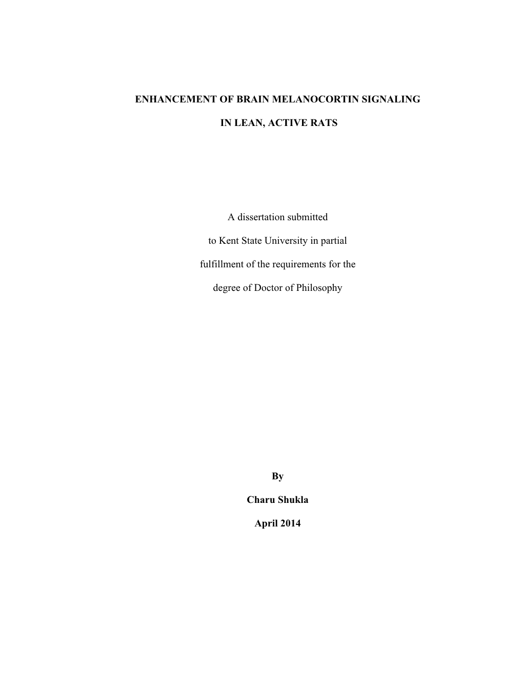 Enhancement of Brain Melanocortin Signaling In