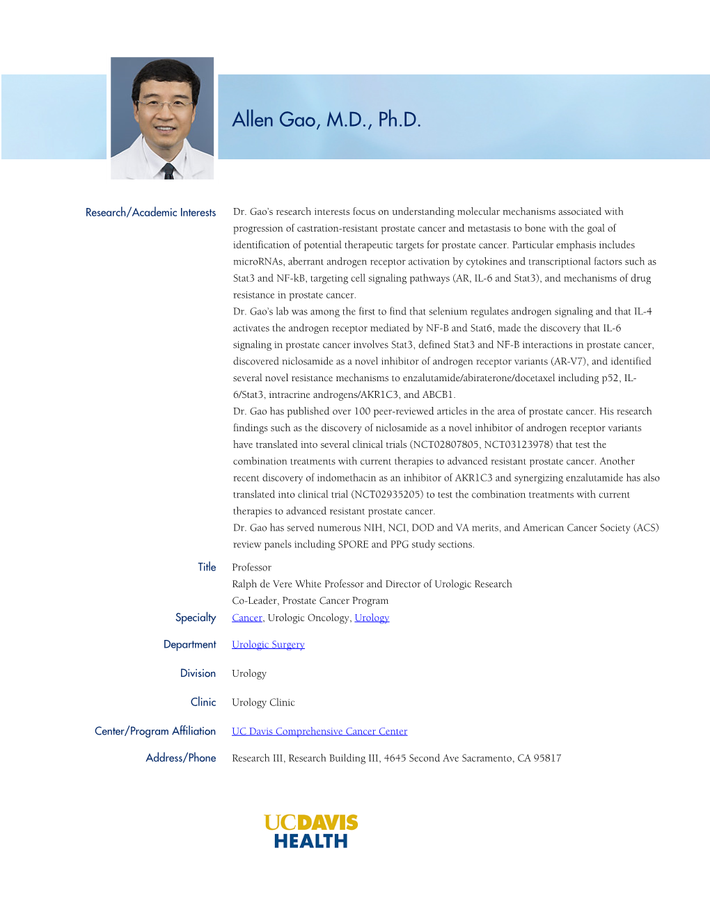 Allen Gao, M.D., Ph.D