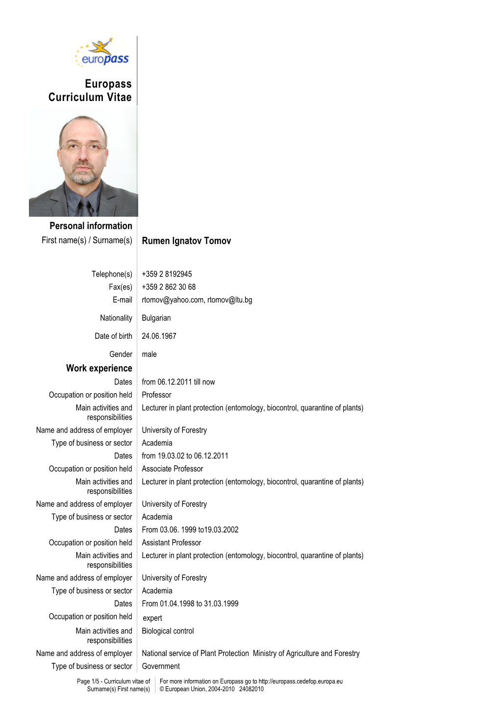 Europass Curriculum Vitae