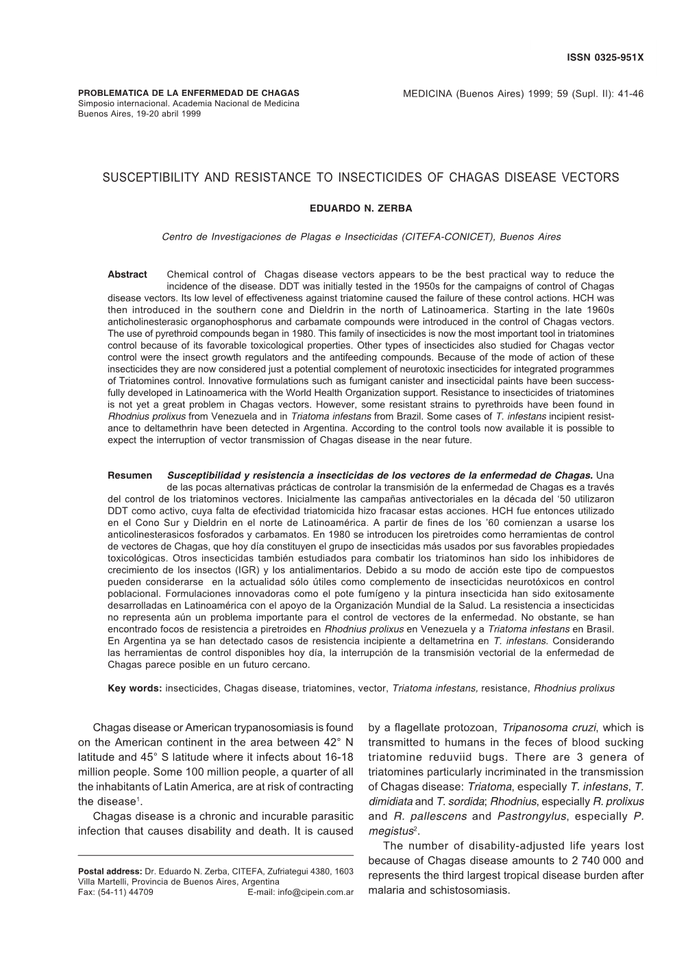 Insecticides and Chagas Disease Vectors 41