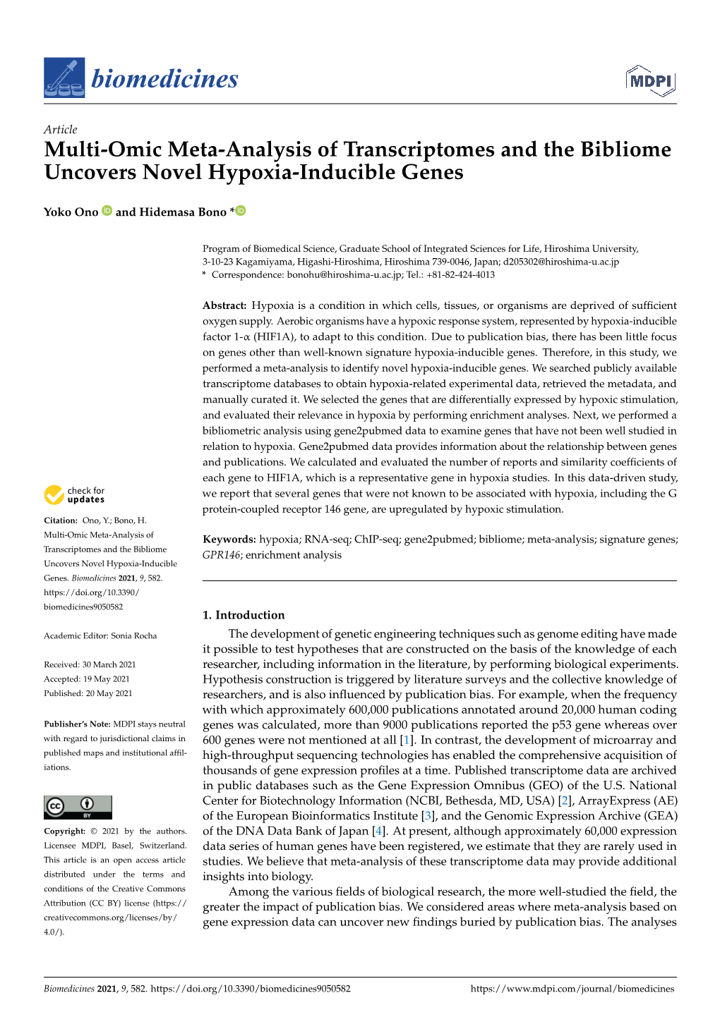 Multi-Omic Meta-Analysis of Transcriptomes and the Bibliome Uncovers Novel Hypoxia-Inducible Genes