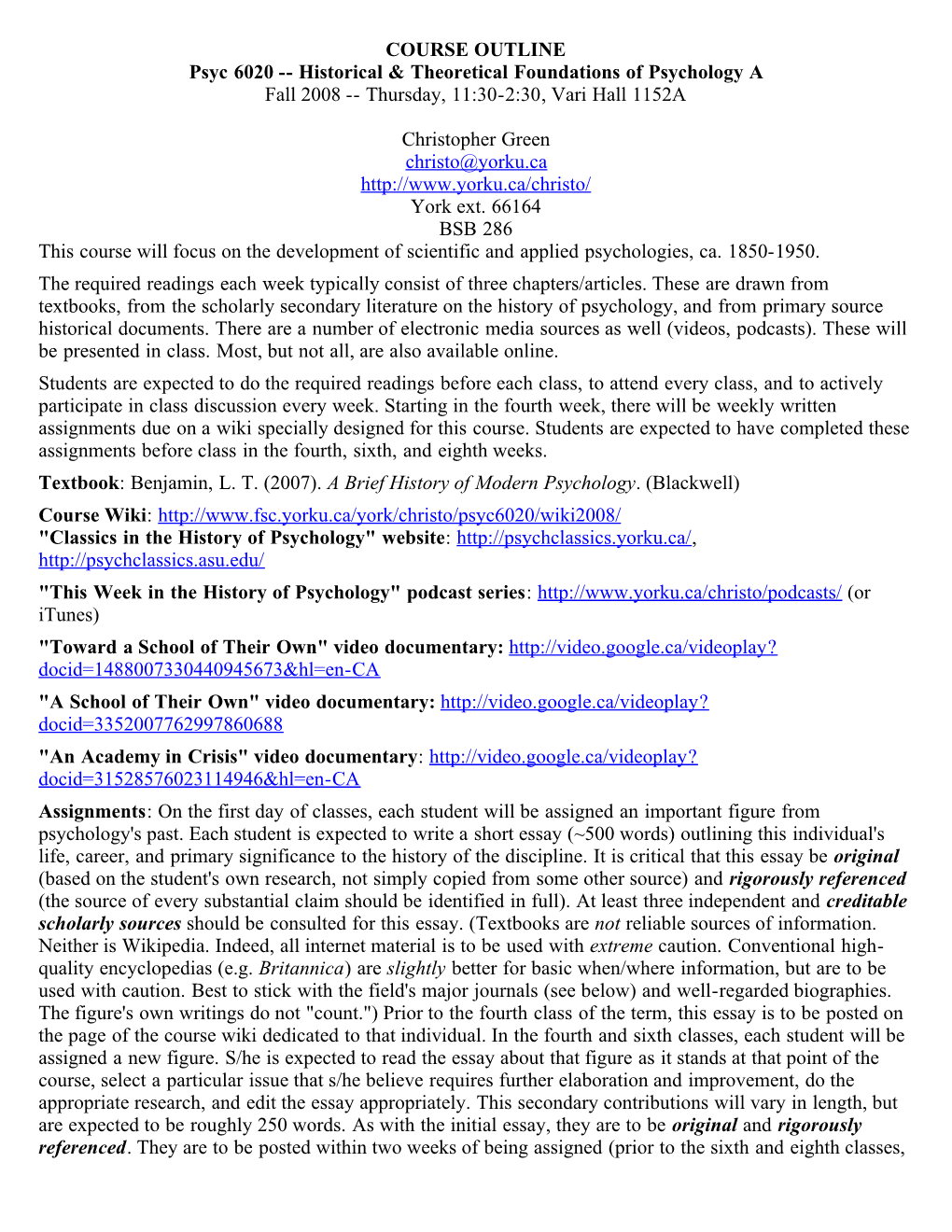 Historical and Theoretical Foundations of Psychology