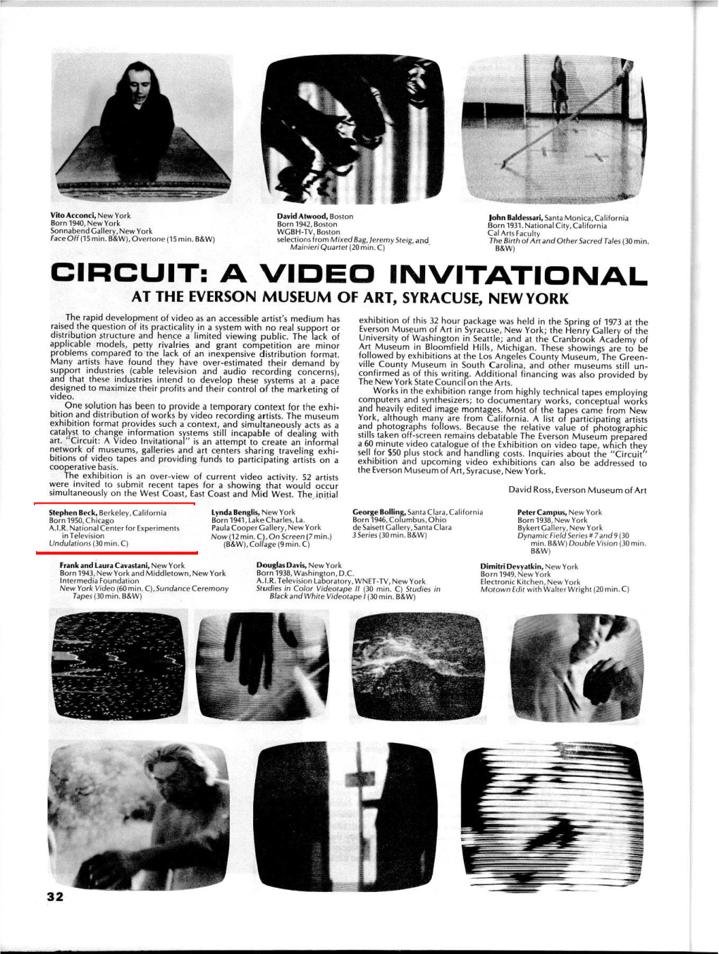 Circuit : a Video Invitational at the Everson Museum of Art, Syracuse, New York»