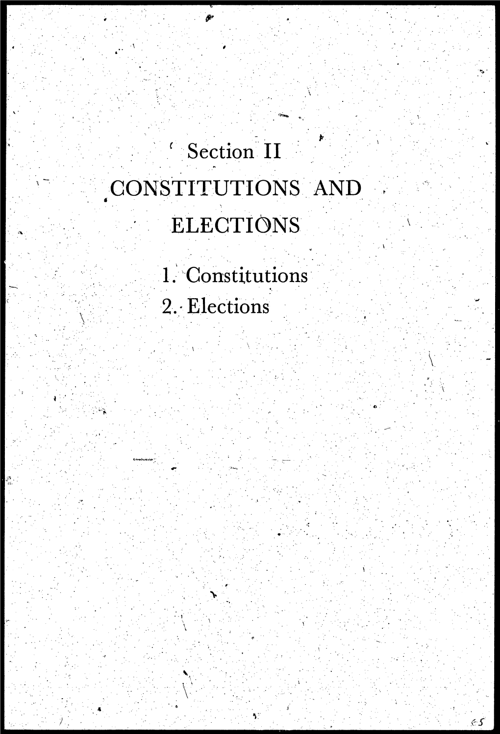 Constitutions and Elections