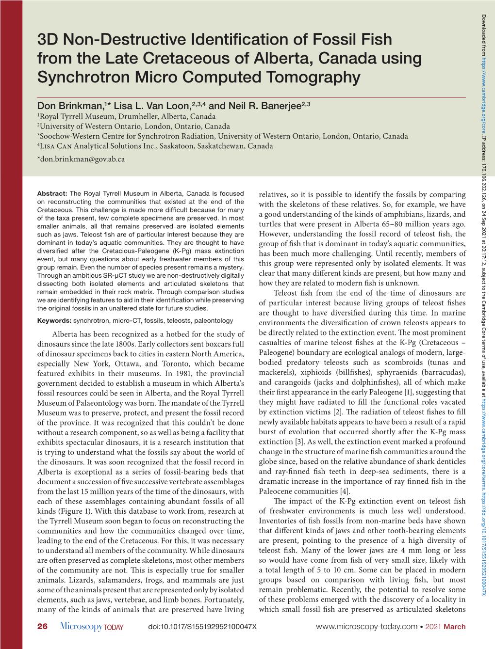 3D Non-Destructive Identification of Fossil Fish from the Late