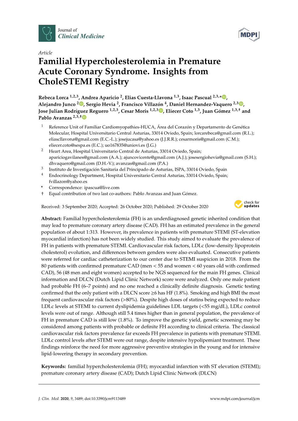 Familial Hypercholesterolemia in Premature Acute Coronary Syndrome