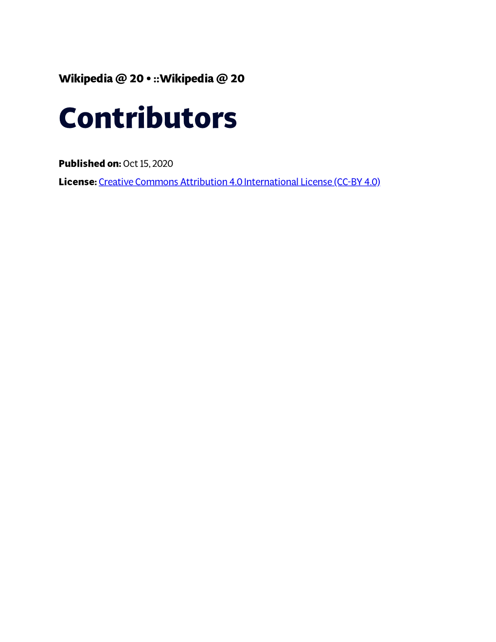 Contributors