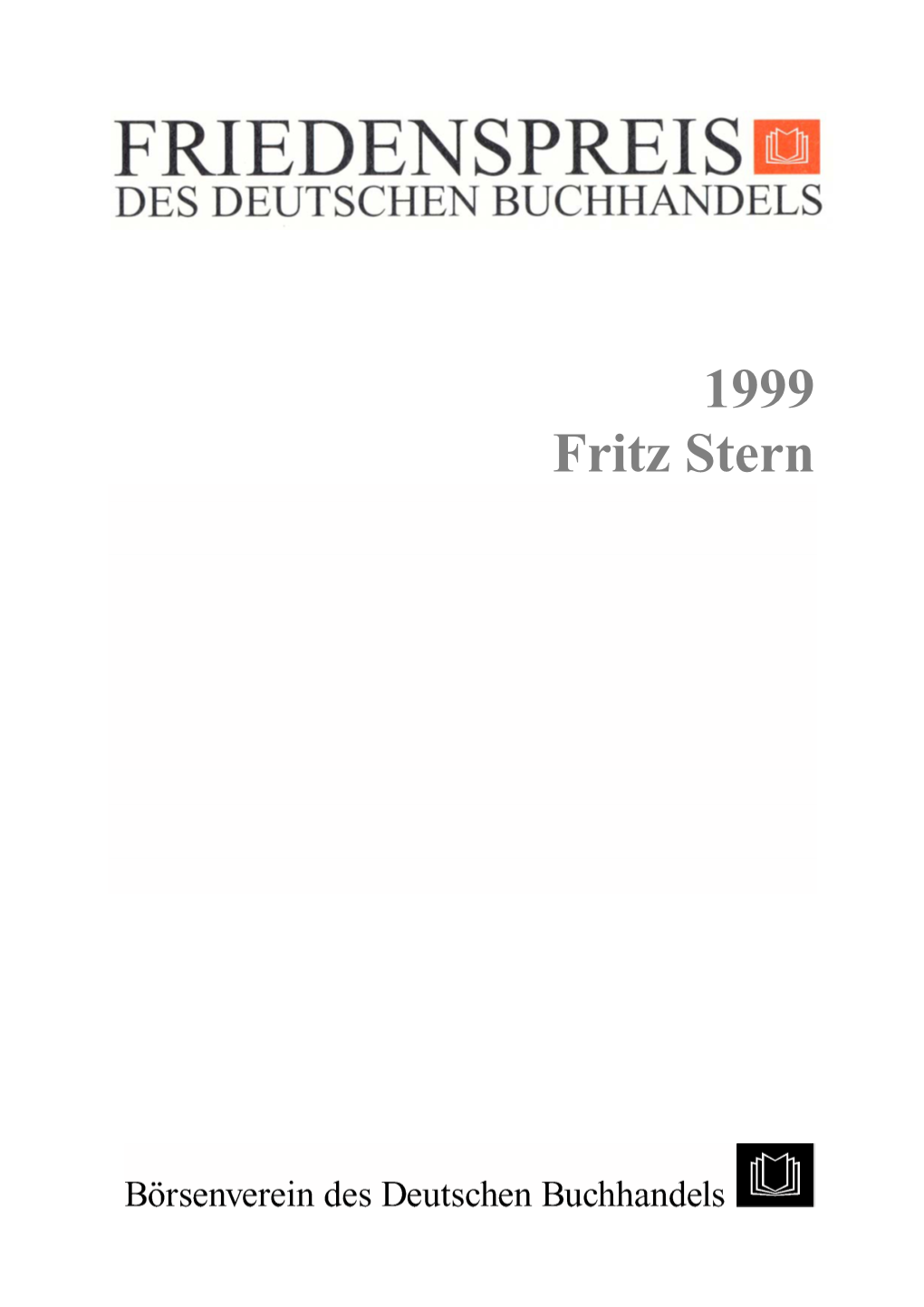 1999 Fritz Stern FRIEDENSPREIS DES DEUTSCHEN BUCHHANDELS