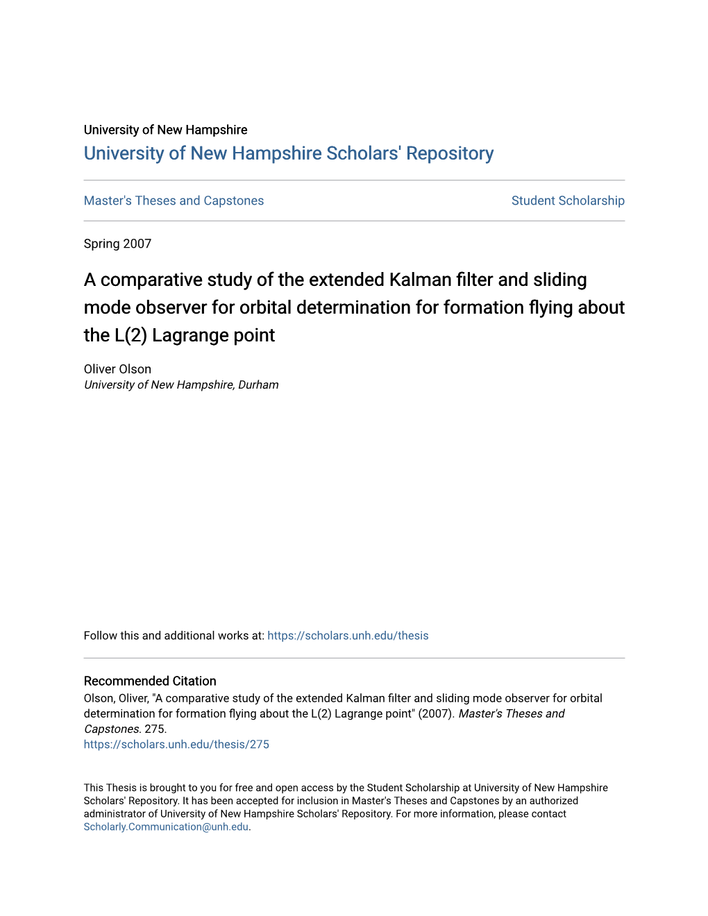 A Comparative Study of the Extended Kalman Filter and Sliding Mode Observer for Orbital Determination for Formation Flying About the L(2) Lagrange Point