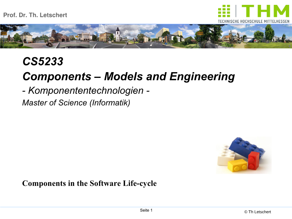 CS5233 Components – Models and Engineering - Komponententechnologien - Master of Science (Informatik)