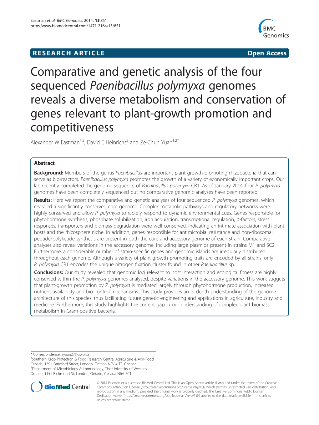 Comparative and Genetic Analysis of the Four Sequenced Paenibacillus