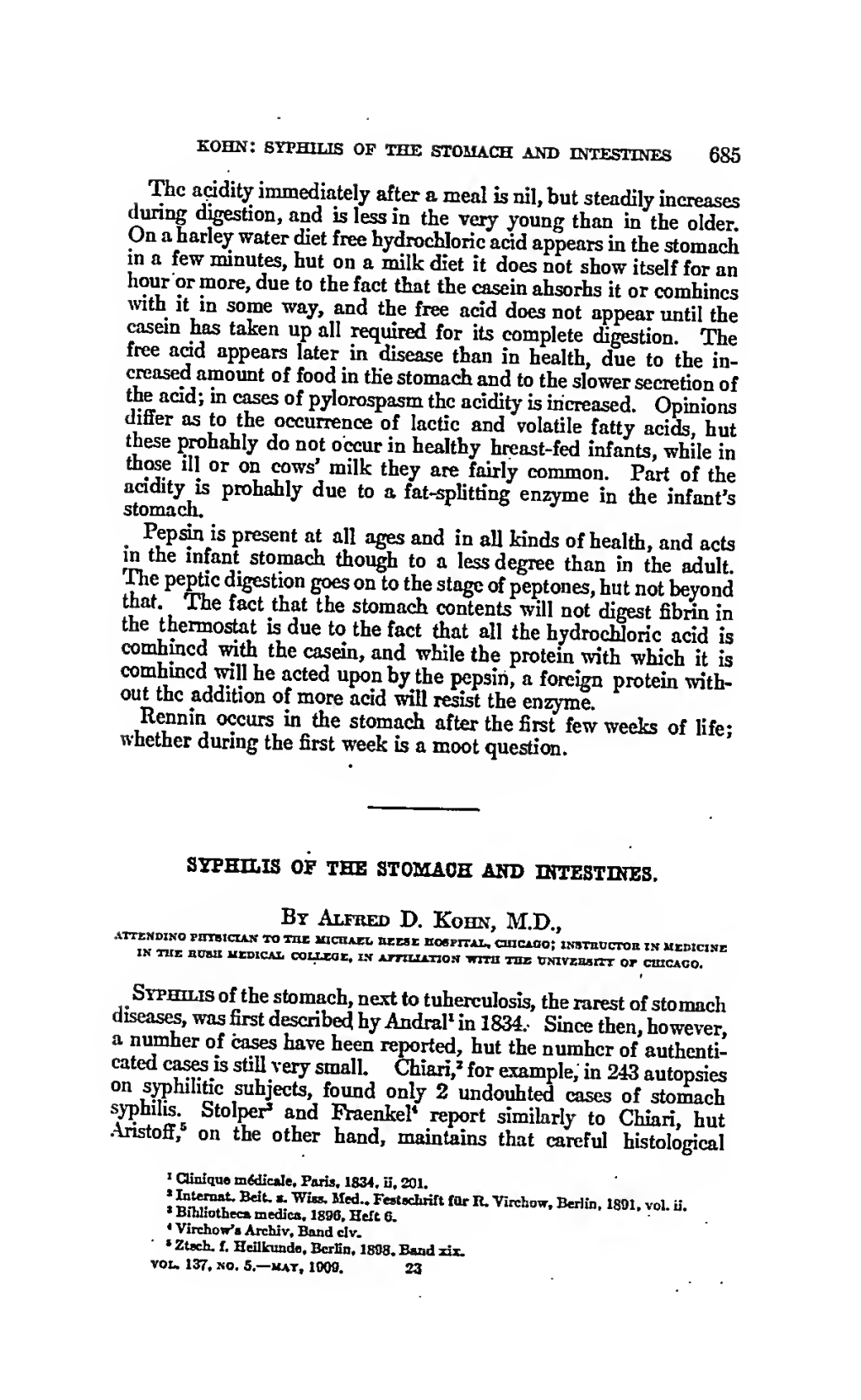 Syphilis of the Stomach and Intestines