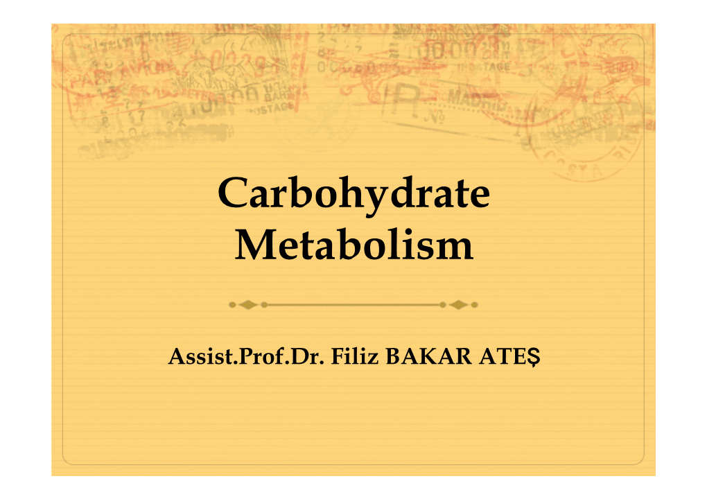 Carbohydrate Metabolism-1.Pptx