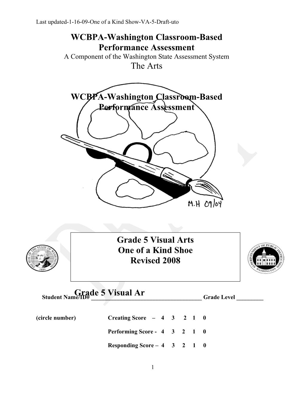 Last Updated-1-16-09-One of a Kind Show-VA-5-Draft-Uto