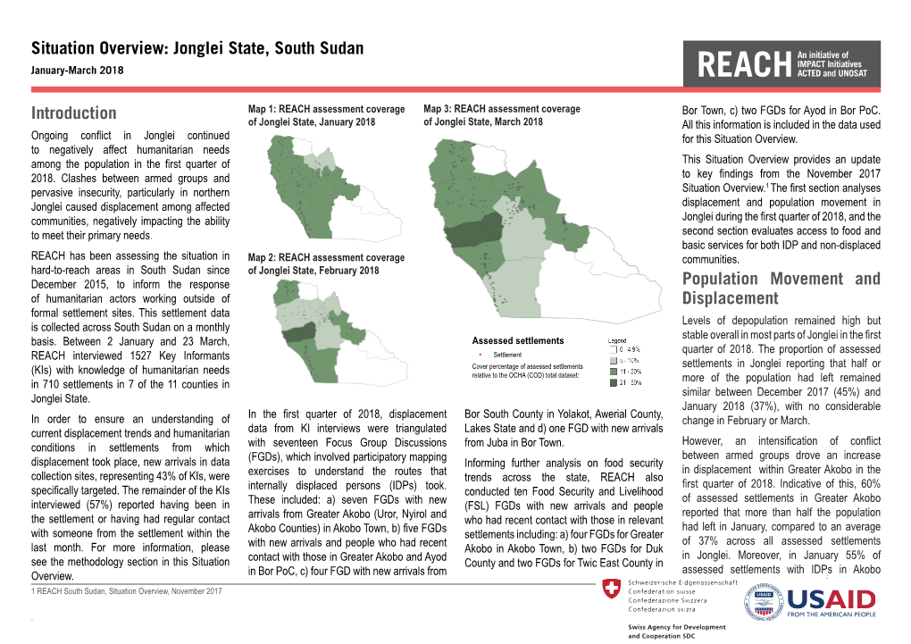 Situation Overview: Jonglei State, South Sudan January-March 2018