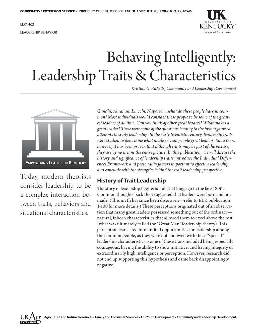 Leadership Traits & Characteristics