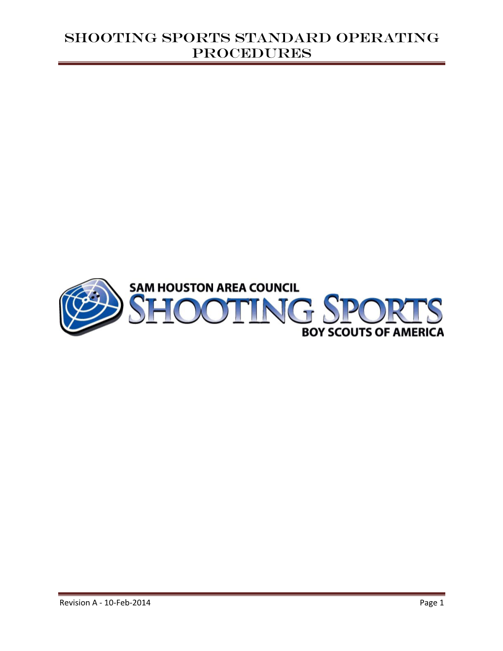 Shooting Sports Standard Operating Procedures