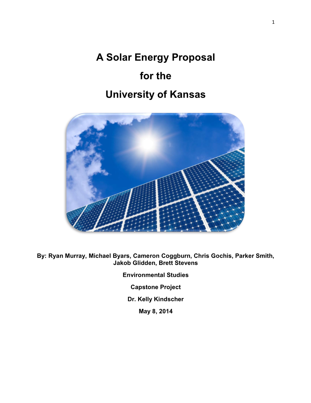 A Solar Energy Proposal for the University of Kansas