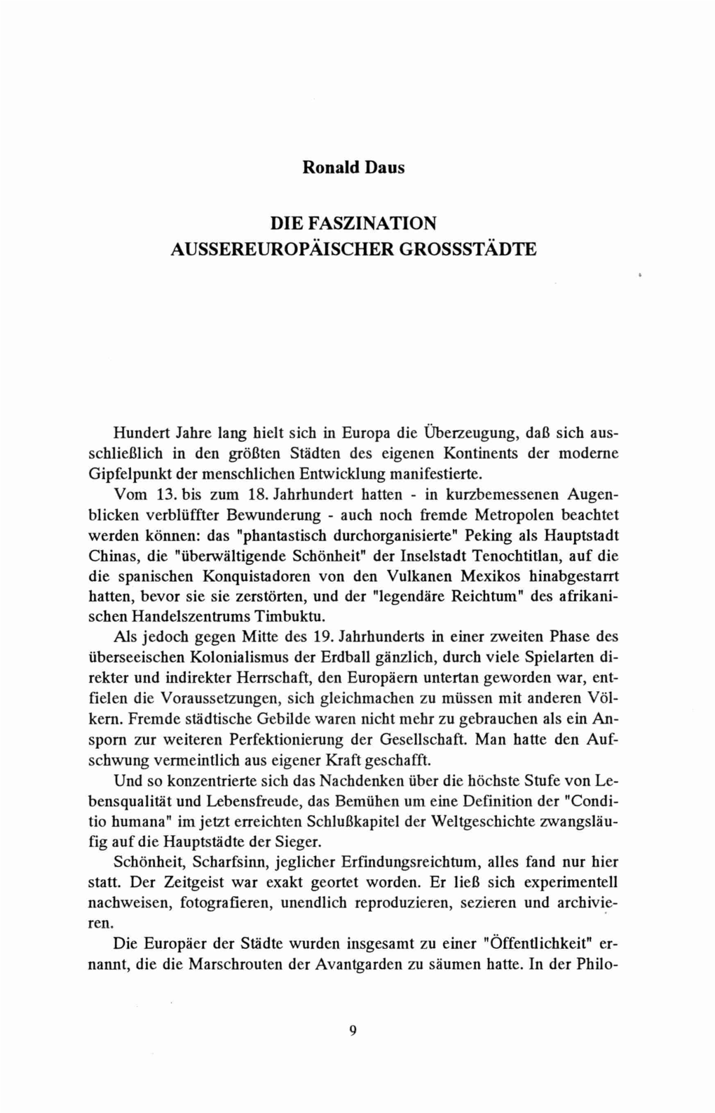 Ronald Daus DIE FASZINATION AUSSEREUROPÄISCHER
