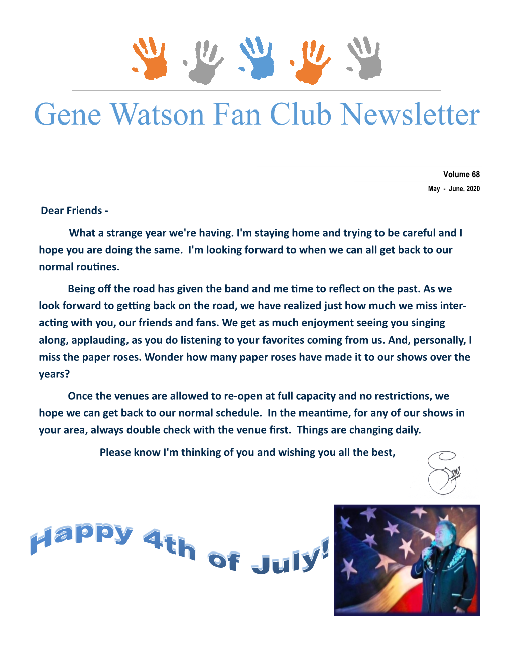 Gene Watson Fan Club Newsletter